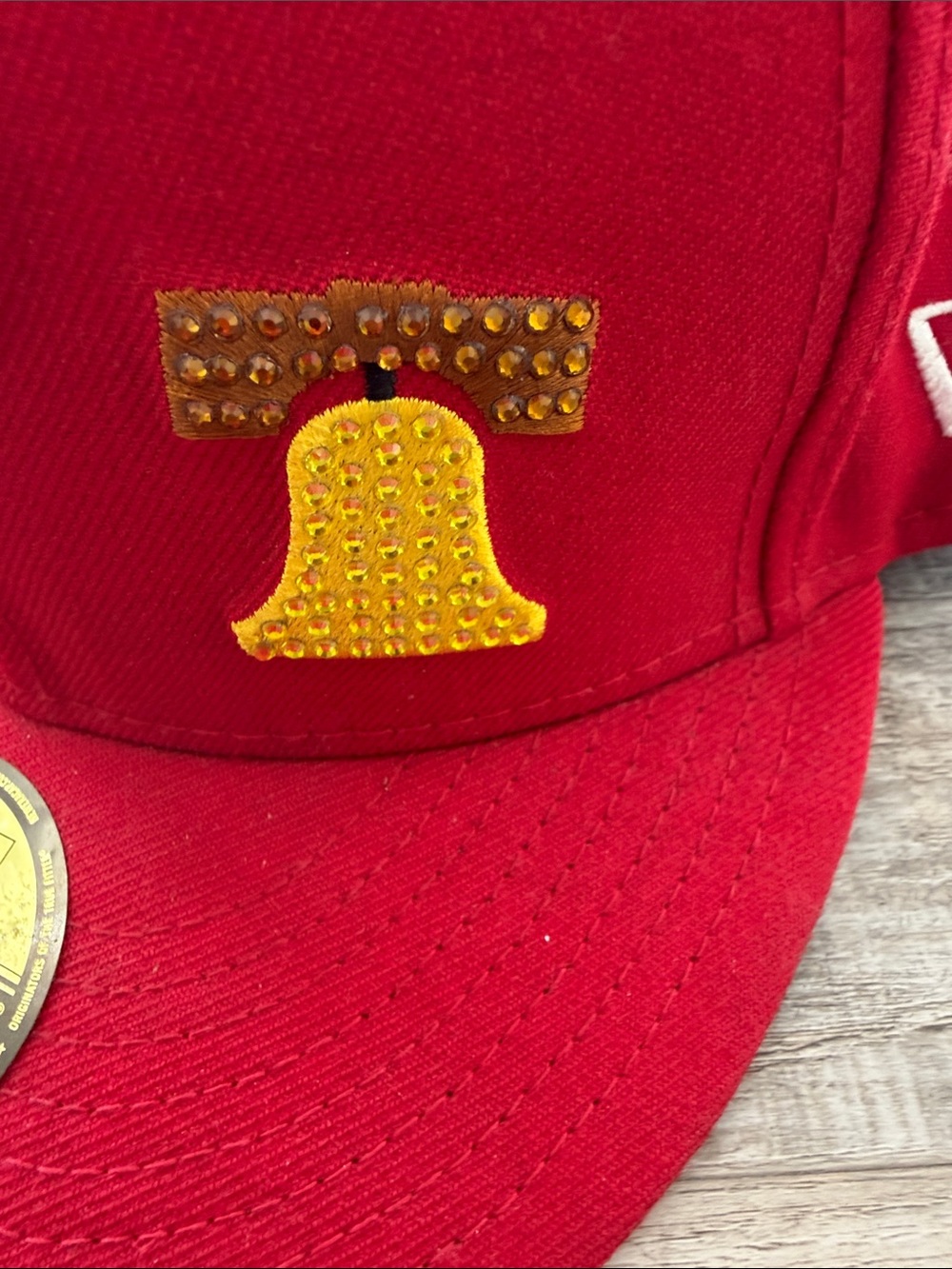 New Era Red Philadelphia Phillies Cap with Gold Bell Accent - Picture 4 of 4